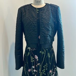 BCBG faux leather zip front bomber jacket